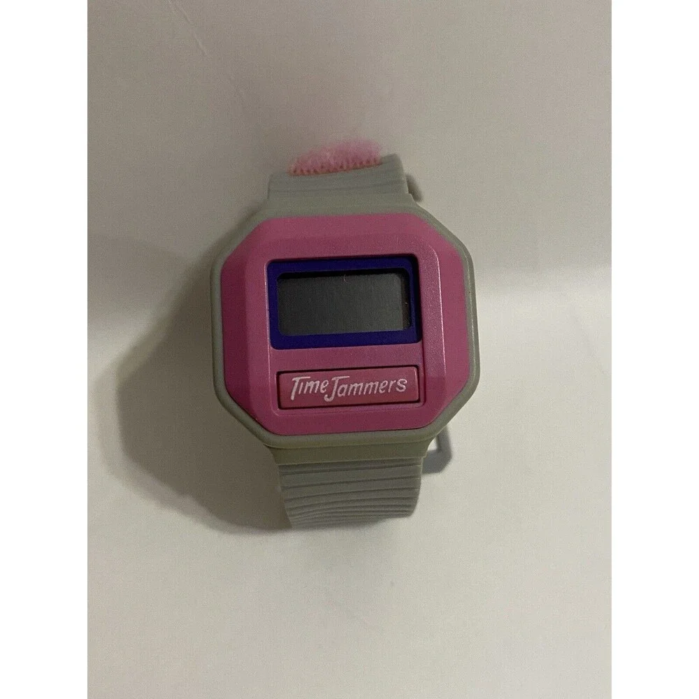 Vintage 1985 Time Jammers Gray & Pink Digital Wristwatch Watch AS IS / Untested